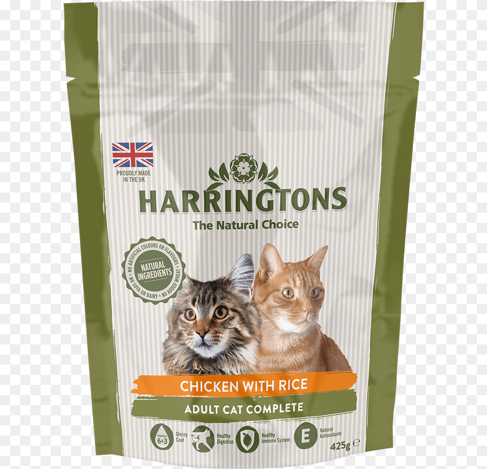 Chicken With Rice Harringtons Complete Dry Cat Food With Salmon, Advertisement, Poster, Animal, Mammal Free Png