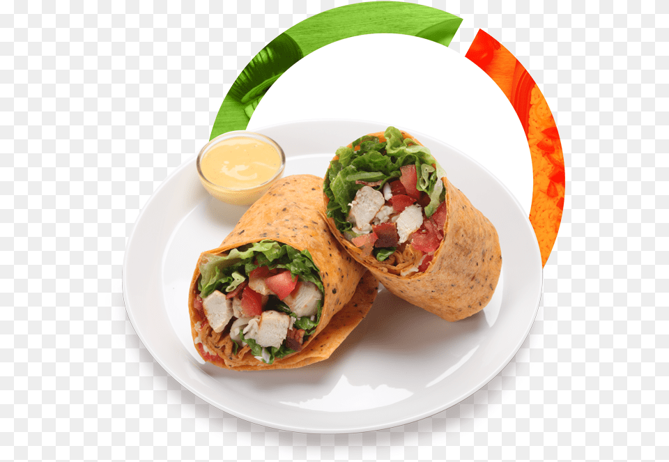Chicken Wrap Fit Fresh Locust North Carolina Take Out Menu, Food, Sandwich Wrap, Plate, Lunch Free Png