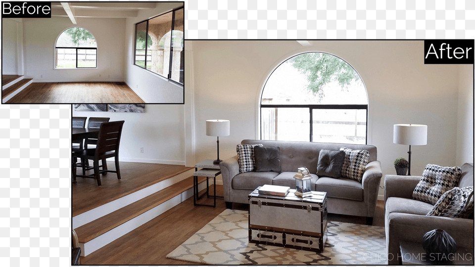 Chico Home Staging Before Amp After Home Staging Vacant Before And After, Architecture, Table, Room, Living Room Free Transparent Png