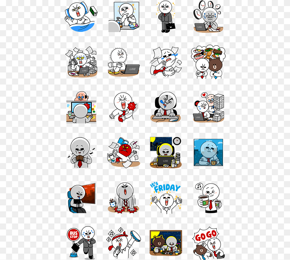 Chief Moons Battle As An Office Worker Line Sticker Moon Office, Baby, Person, Face, Head Png