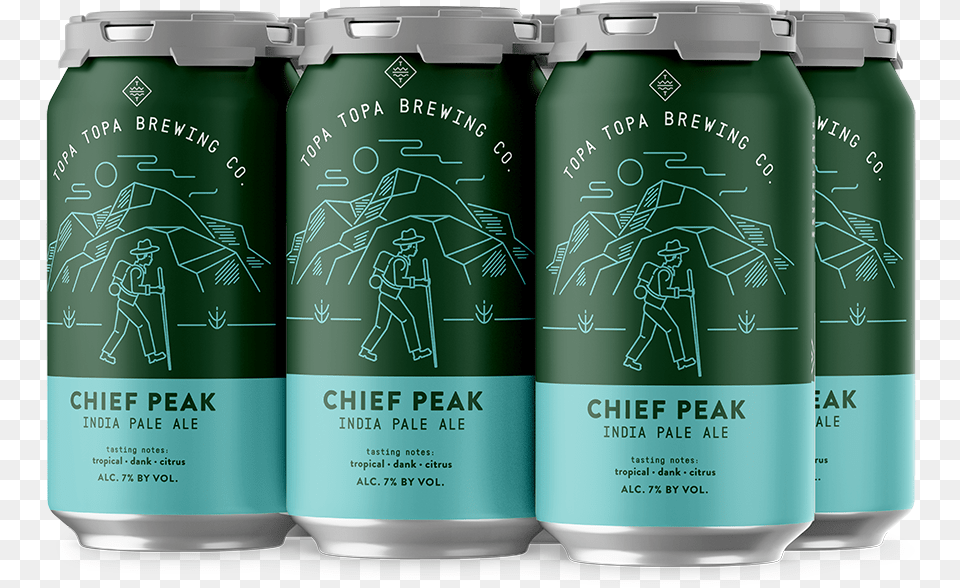 Chief Peak Ipa 6 Pack Web Chief Peak Topa Topa, Alcohol, Beer, Beverage, Lager Png