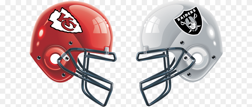 Chiefs Vs Raiders Chiefs Vs Raiders Helmets, Helmet, American Football, Football, Football Helmet Free Png Download