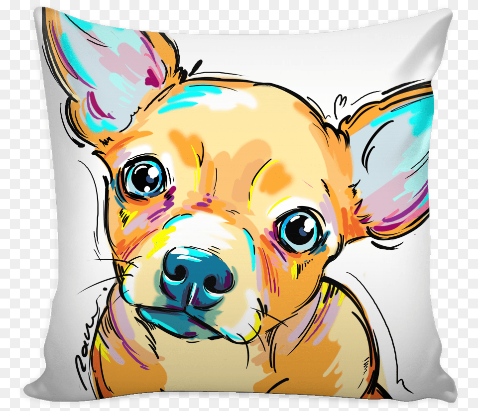 Chihuahua Pillow Cover Pillow, Cushion, Home Decor, Baby, Person Png Image