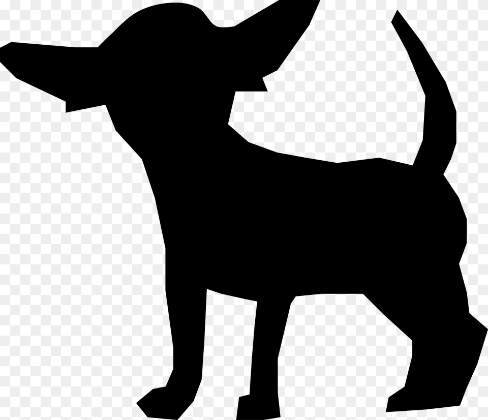 Chihuahua Silhouette Vector Graphic, Gray Png