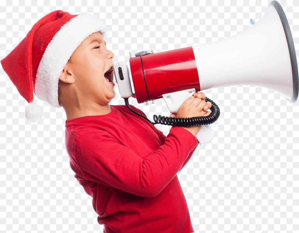 Child Babbo Natale Con Megafono Png