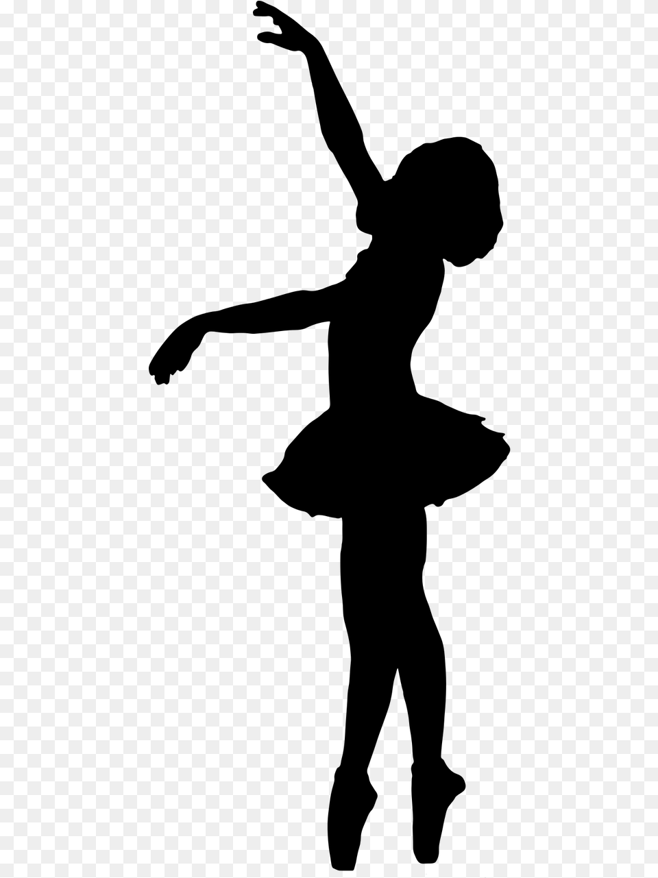 Child Ballerina Silhouette, Gray Free Transparent Png