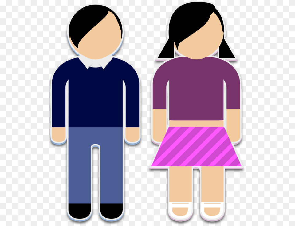 Child Boy Girl Symbol Female Boy And Girl Sign Clipart, Person, Male Png Image