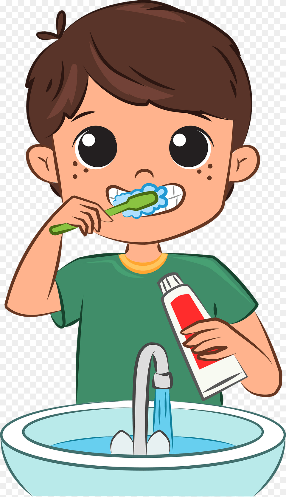 Child Brushes His Teeth Clipart, Baby, Washing, Person, Brush Free Png