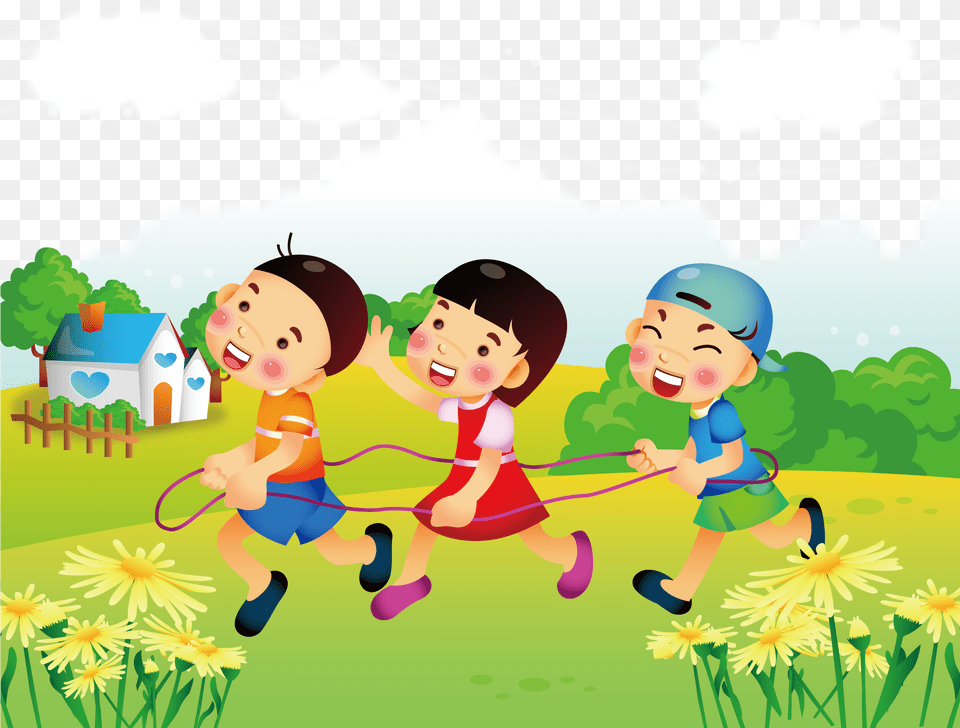 Child Cartoon Clip Art Jump Transprent Children Day Vector Download, Plant, Grass, Summer, Baby Free Png