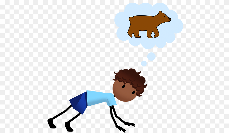 Child Crawling Cartoon Clip Art, Animal, Bear, Mammal, Wildlife Png Image