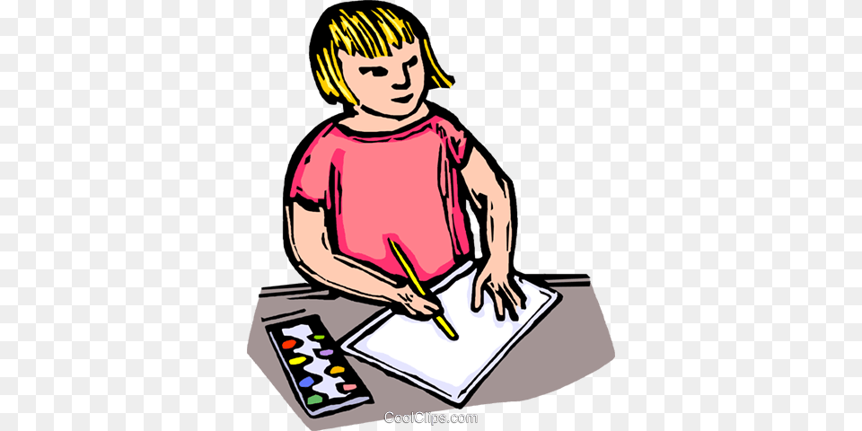 Child Drawing On A Piece Of Paper Royalty Free Vector Clip Art, Baby, Person, Face, Head Png
