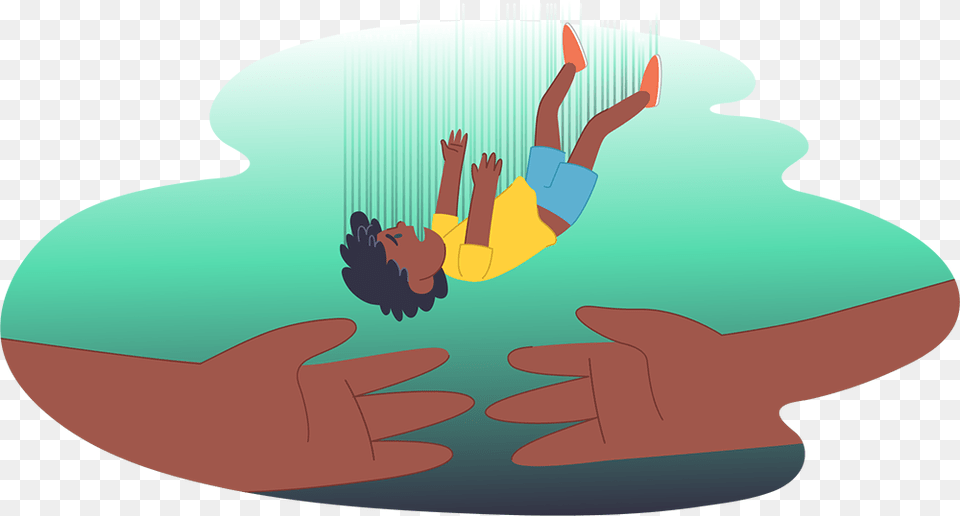 Child Falling Into Supportive Hands Of Parent Or Carer Children Grief, Water Sports, Person, Swimming, Leisure Activities Png Image