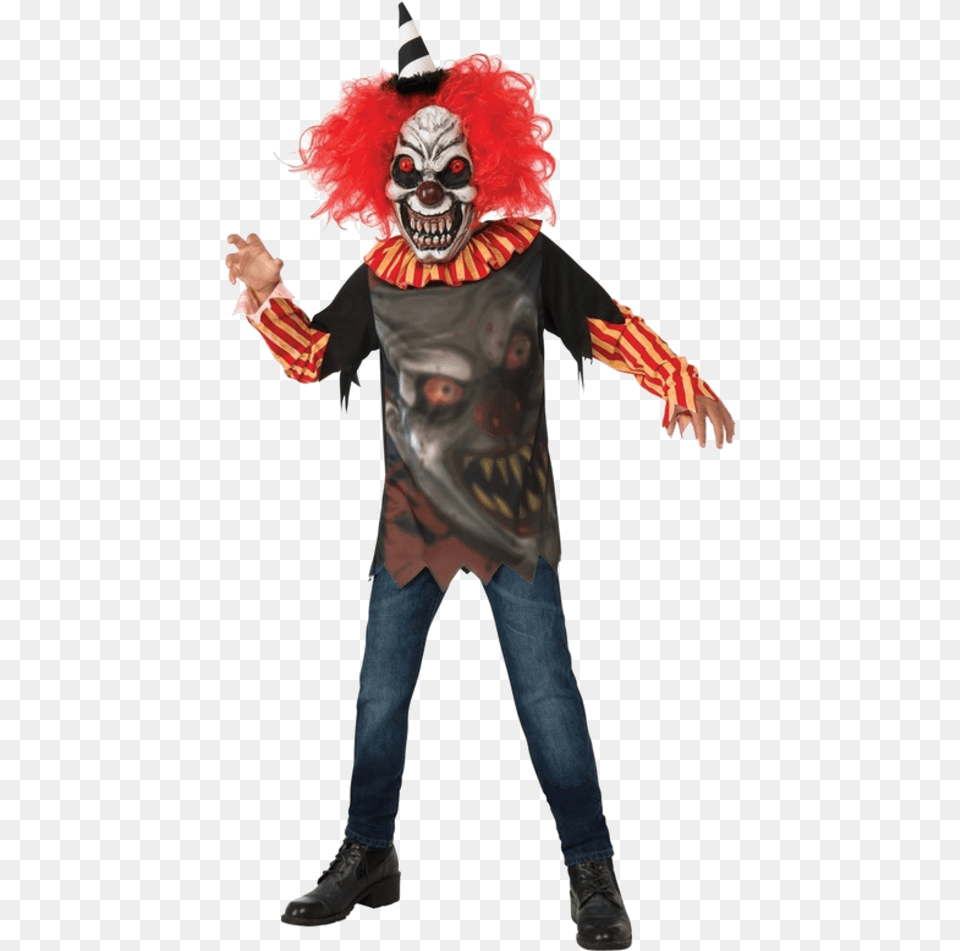 Child Freako Clown Halloween Costume Jokers, Clothing, Person, Adult, Male Png