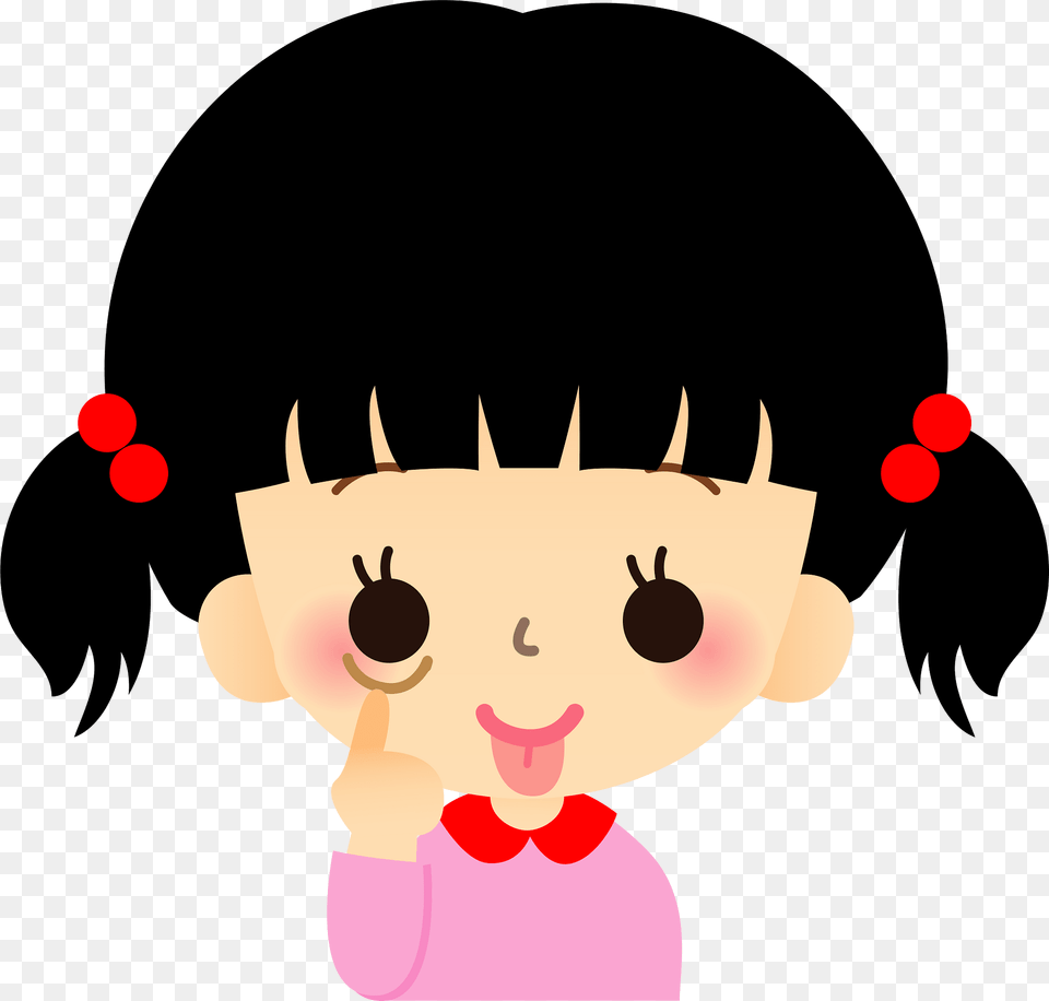 Child Girl Akanbe Clipart, Baby, Person, Cartoon Free Png