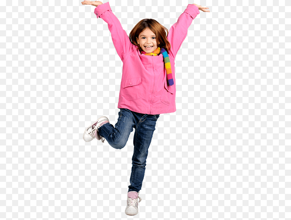 Child Girl All Jumping Child, Sleeve, Clothing, Coat, Shoe Free Png Download