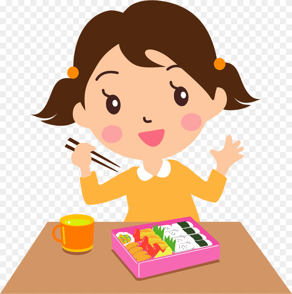 Child Girl Bento Clipart, Cutlery, Fork, Baby, Person Free Png