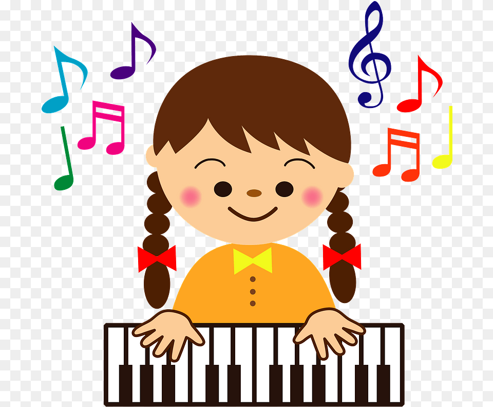 Child Girl Play Piano Clipart St Patrick Day Music Activities, Baby, Person, Face, Head Png