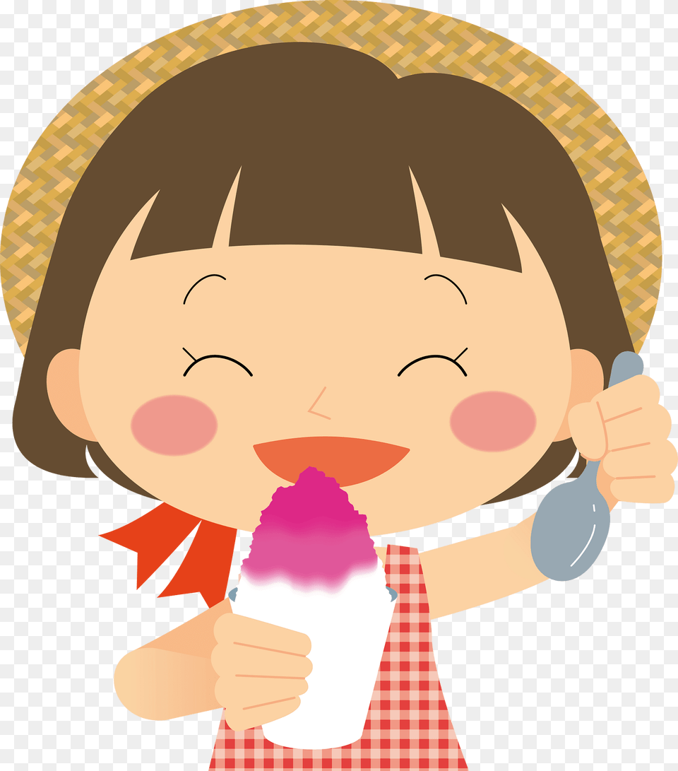 Child Girl Shaved Ice Clipart, Cream, Dessert, Food, Ice Cream Free Png