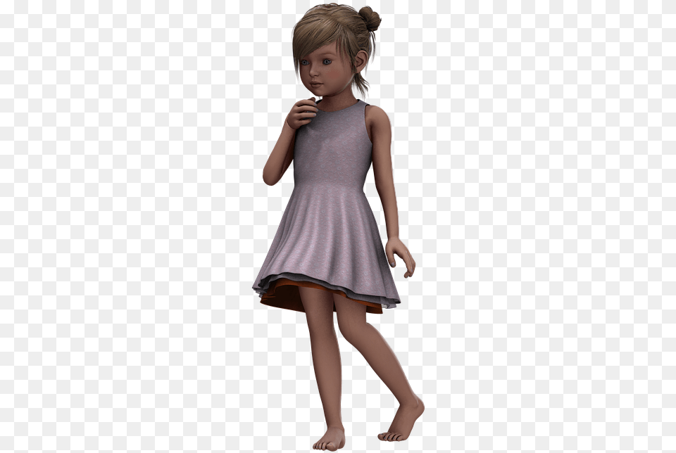 Child Girl Summer Dress Digital Art Isolated Girl In Dress, Formal Wear, Clothing, Evening Dress, Person Png Image