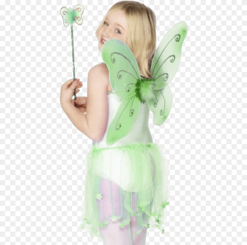 Child Green Butterfly Fancy Dress For Angel, Person, Girl, Female, Costume Free Png