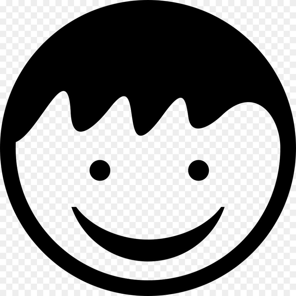 Child Head With Smiling Face Child Face Icon, Logo, Stencil, Symbol, Batman Logo Png