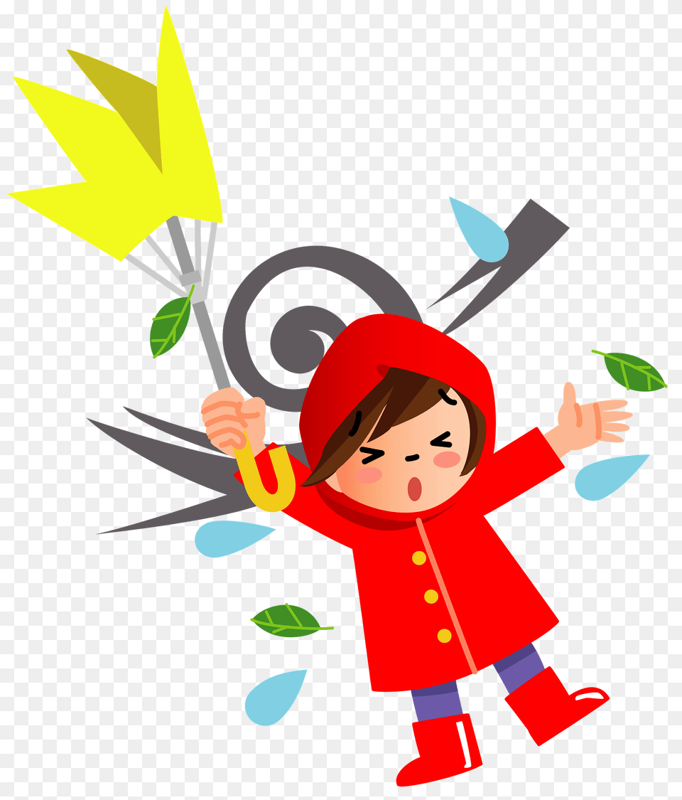 Child In A Typhoon Wind Clipart, Clothing, Coat, Baby, Person Free Png Download