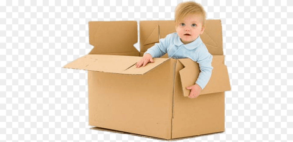 Child In Cardboard Box Images Transparent Baby In Carton Box, Person, Package, Package Delivery, Mailbox Png Image