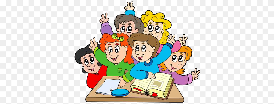 Child In Classroom Clip Art, Book, Publication, Comics, Drawing Free Transparent Png