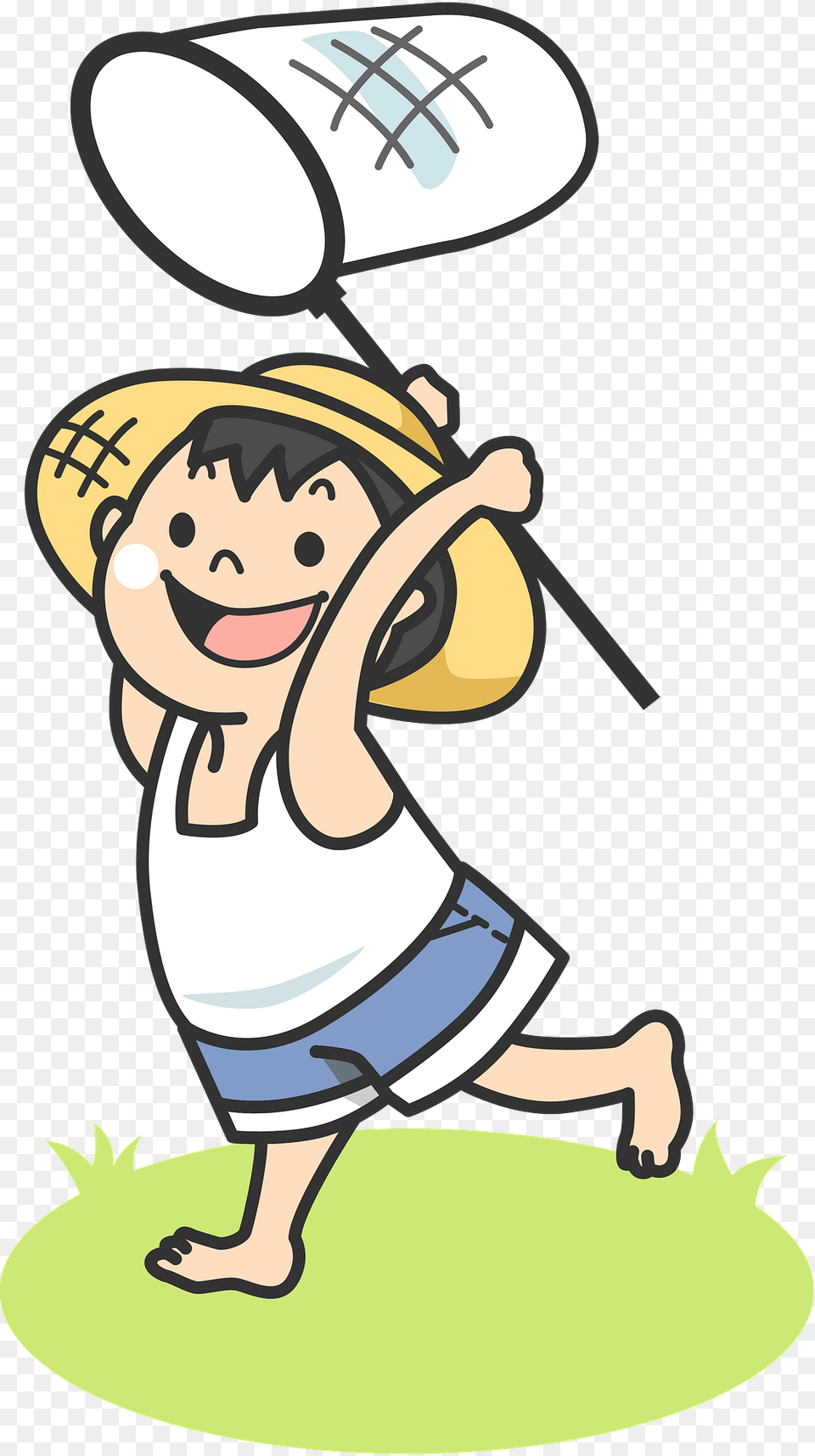 Child Is Chasing Insects With A Net Clipart, Cleaning, Person, Face, Head Png