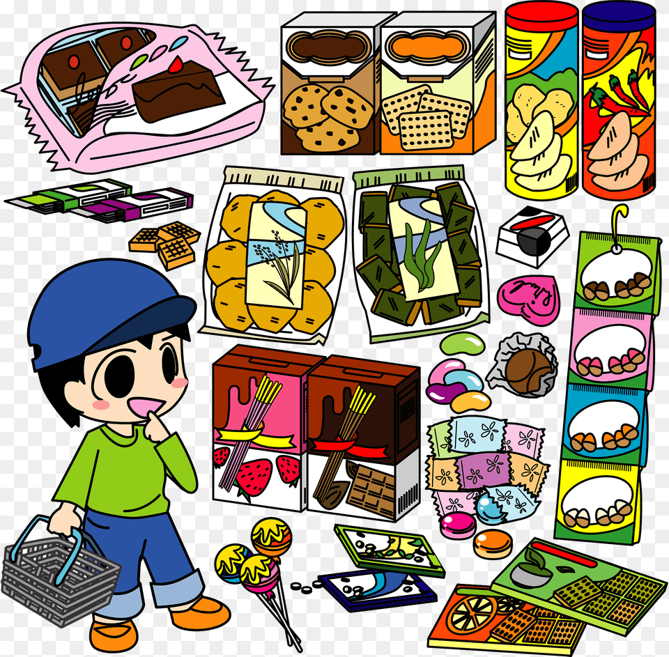 Child Is Shopping For Sweets Clipart, Book, Comics, Publication, Baby Free Png