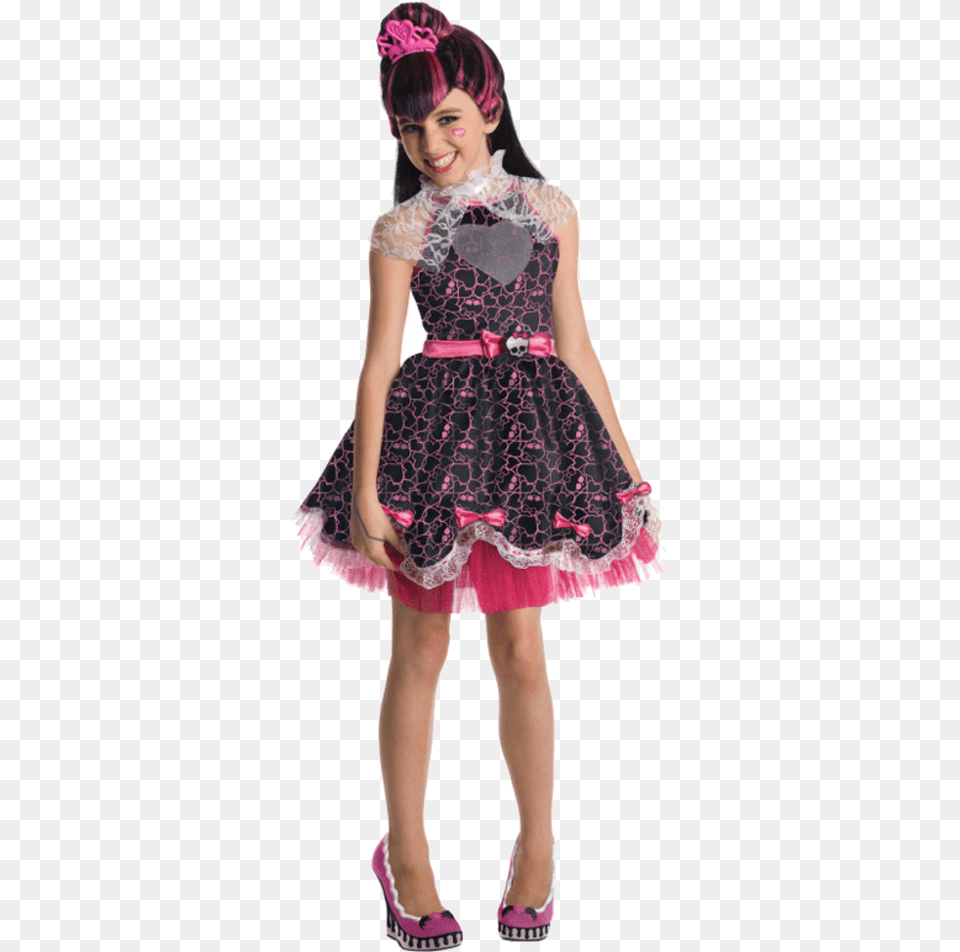 Child Monster High Draculaura Draculaura Costume, Person, Clothing, Dress, Formal Wear Png Image