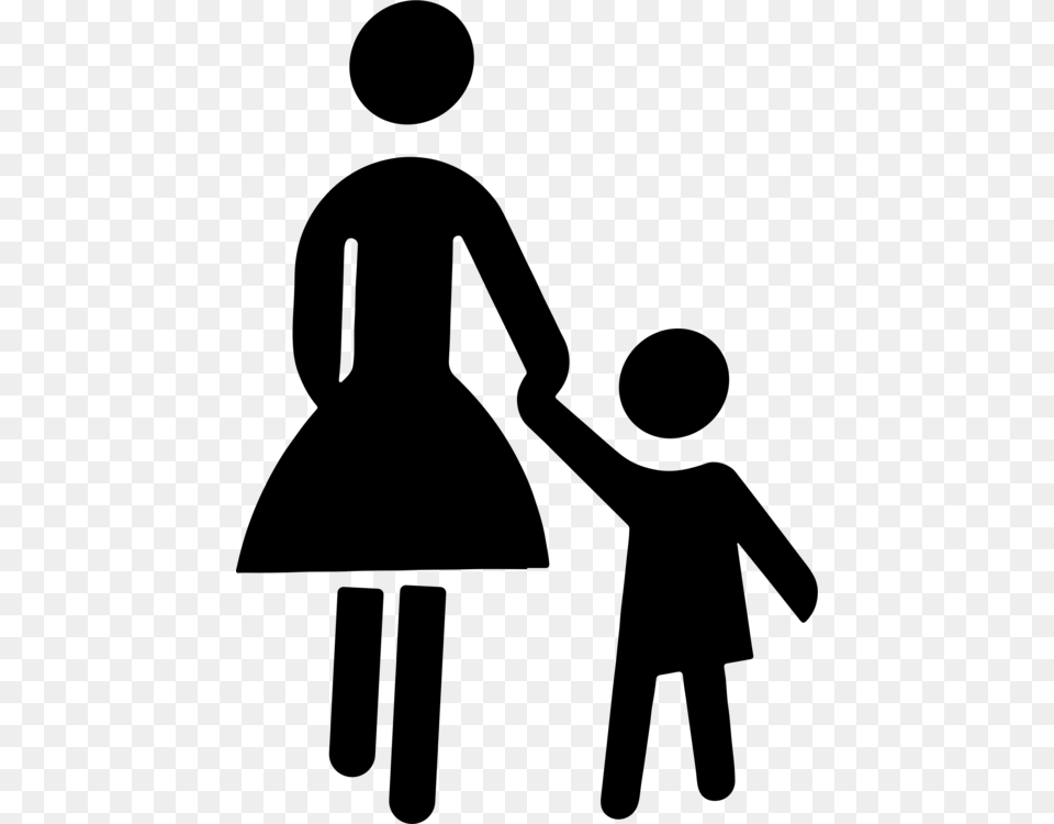 Child Mother Holding Hands Infant Son, Gray Png