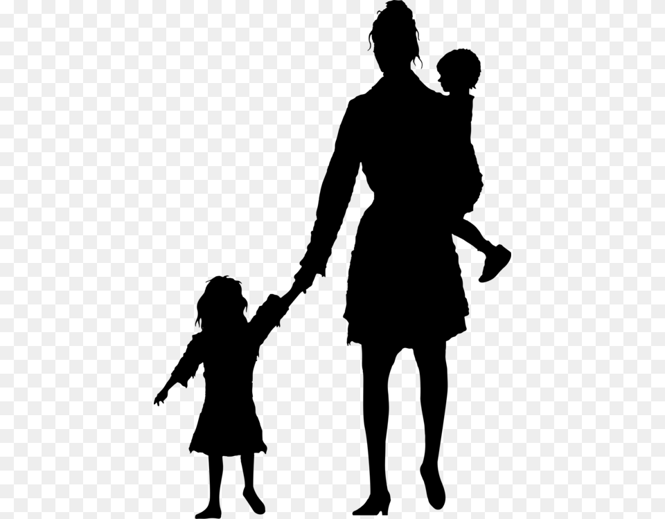 Child Mother Silhouette Infant Father, Gray Png Image