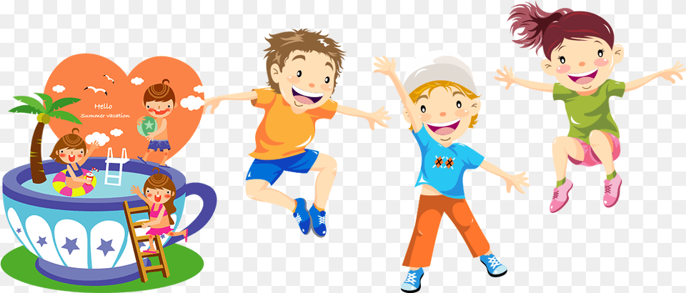 Child Play Jumping Illustration Kids Play, Baby, Boy, Male, Person Free Png Download