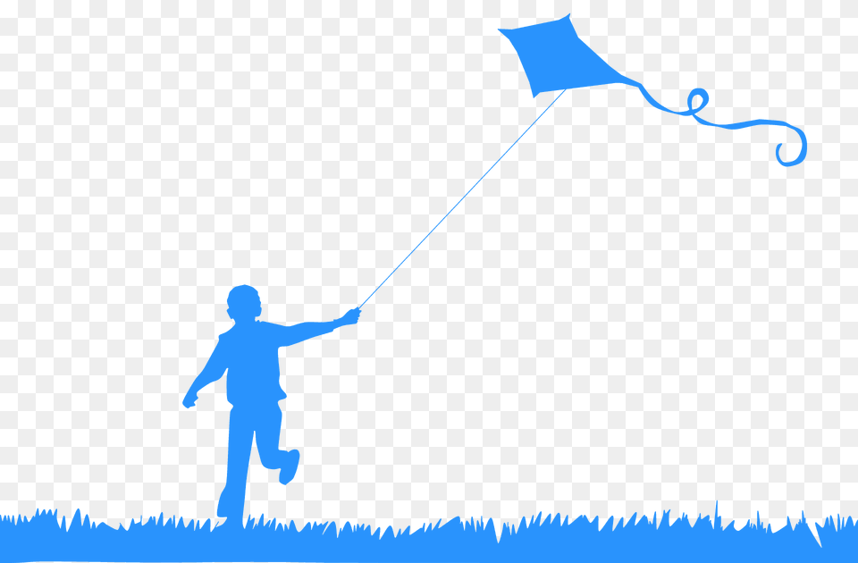 Child Playing With A Kite Silhouette, Person, Outdoors, Toy, Fishing Free Transparent Png