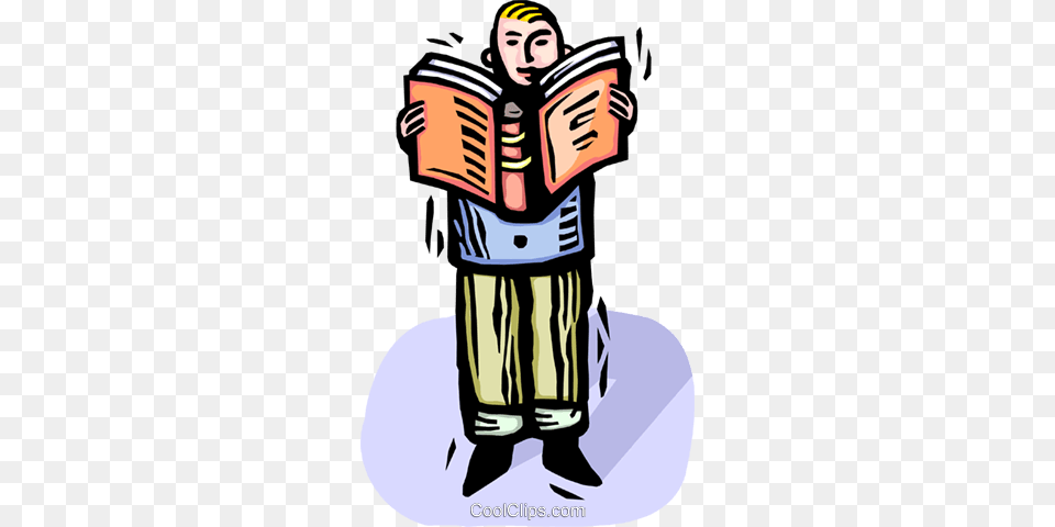 Child Reading A Book Royalty Vector Clip Art Illustration, Person, Face, Head, Publication Free Transparent Png