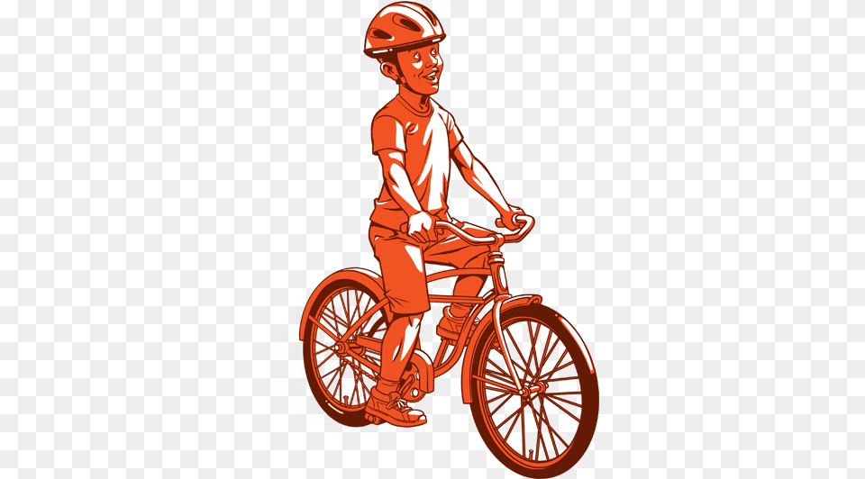 Child Riding On His Cruiser Style Bike Hybrid Bicycle, Wheel, Machine, Person, Man Free Png