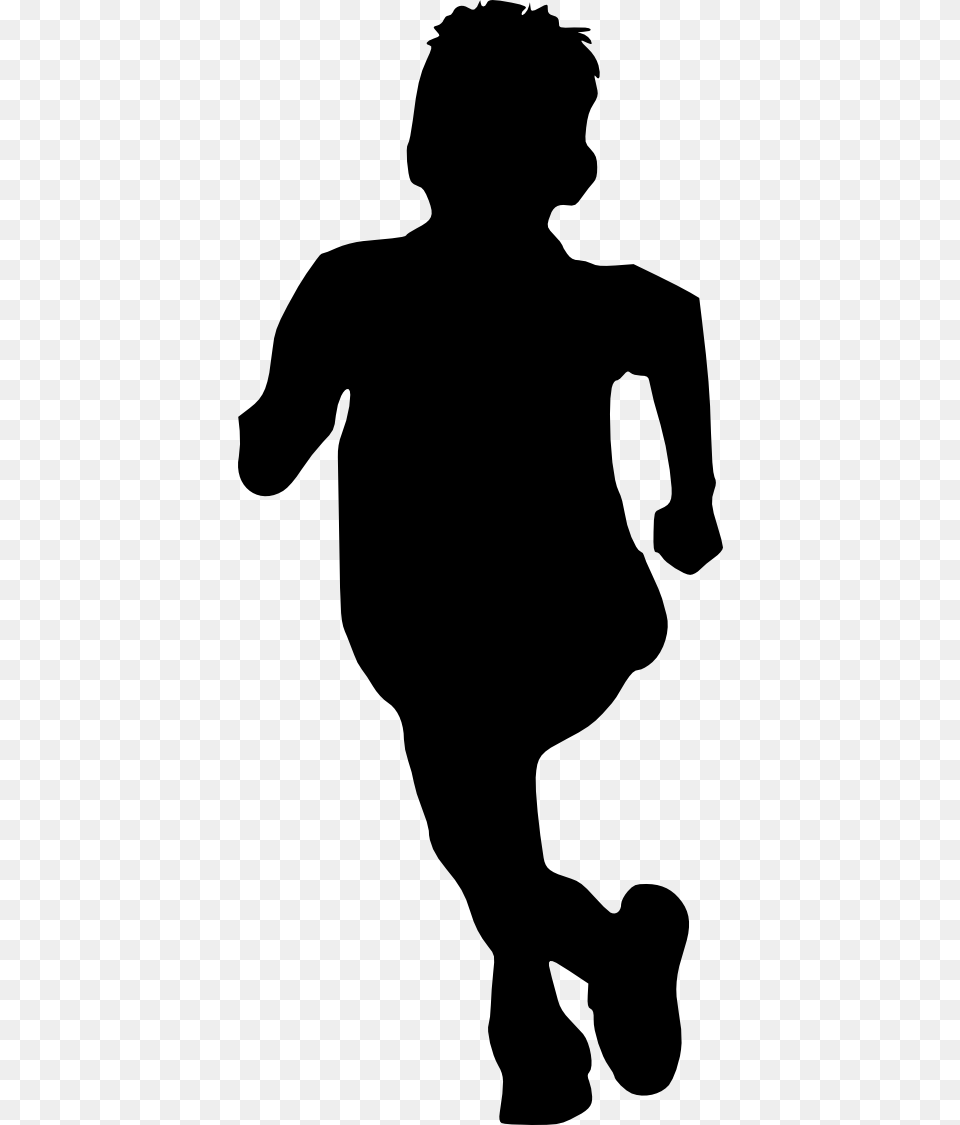 Child Running Silhouette Person, Stencil, Head Free Png