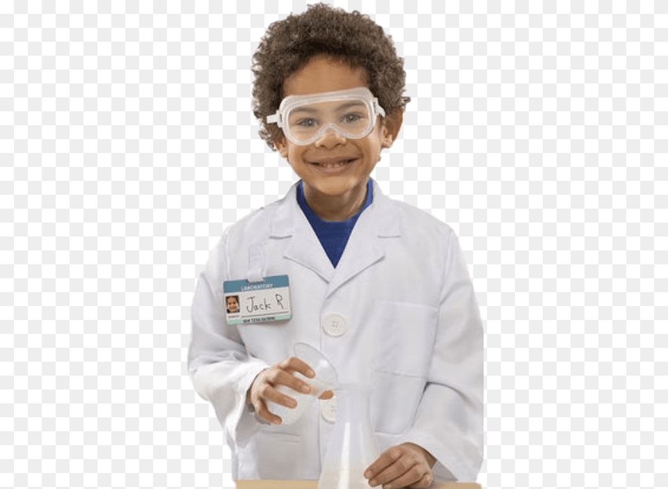 Child Scientist All Dress Up Like Scientist, Clothing, Coat, Lab Coat, Text Free Png Download