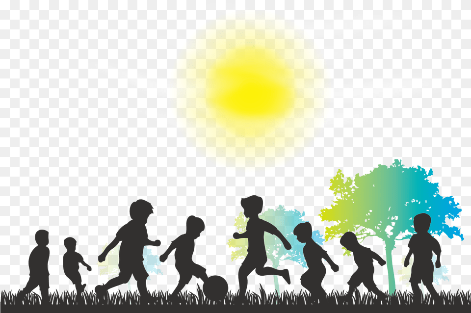 Child Silhouette Play Illustration Childhood, Sky, Art, Outdoors, Graphics Free Png Download