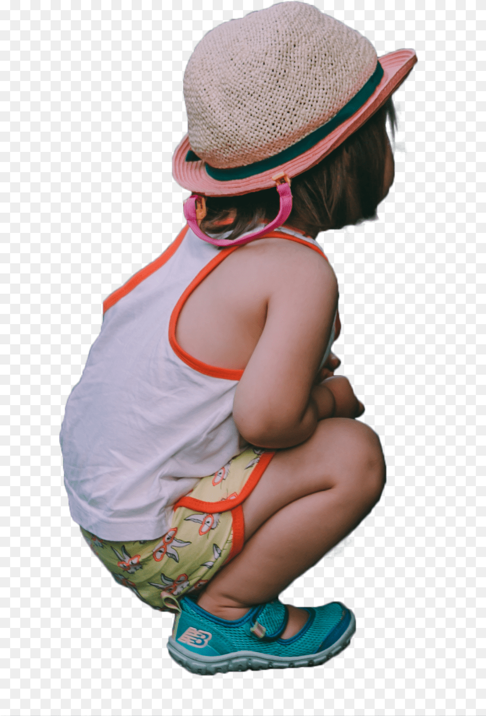 Child Sitting Back Child Sit Back, Sun Hat, Shorts, Hat, Clothing Png Image