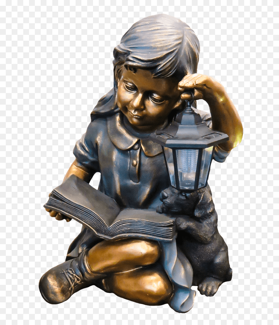 Child Sitting Figurine Lamp, Bronze, Person, Face, Head Png