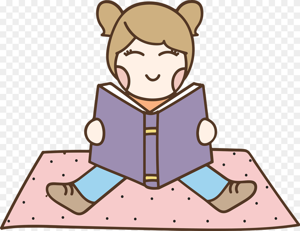 Child Sitting On A Blanket Reading Clipart, Person, Face, Head, Baby Png
