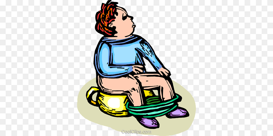 Child Sitting On The Potty Royalty Vector Clip Art, Indoors, Baby, Person, Bathroom Png Image
