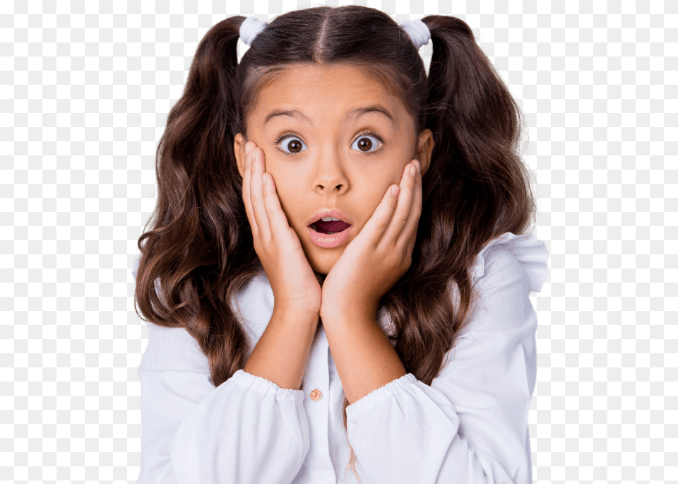 Child Surprised Shocked Holding Face Girl, Head, Person, Photography, Portrait Png