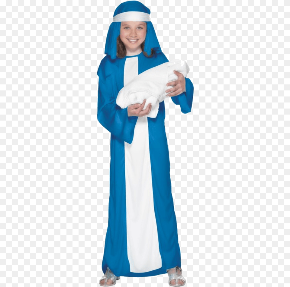 Child Virgin Mary Costume Mary Nativity Costume, Clothing, Person, People, Adult Free Transparent Png