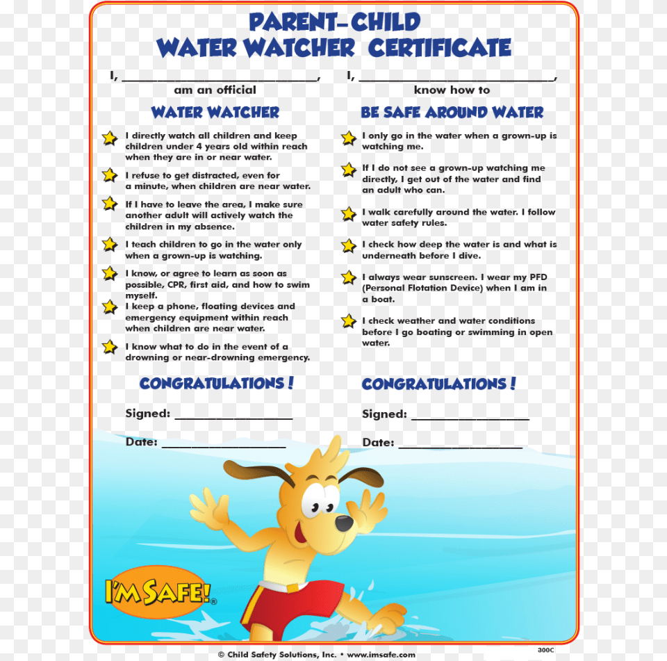 Child Water Watcher Award Certificates Child, Menu, Text, Advertisement, Poster Free Transparent Png