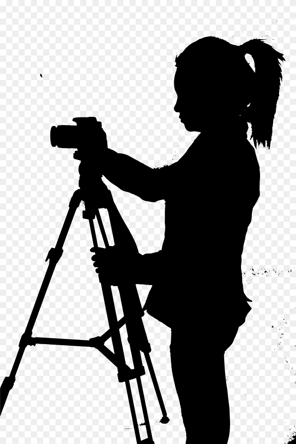 Child With A Camera Silhouette, Gray Free Transparent Png