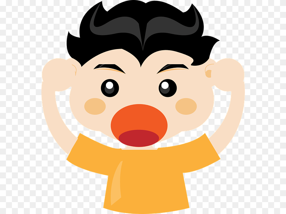 Child Yelling Clipart, Baby, Person, Photography, Face Png Image