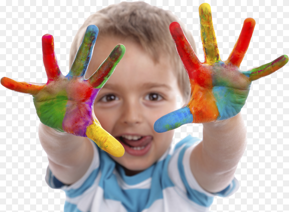 Child Youth Paint Hands Boy With Paint On Hands Png Image